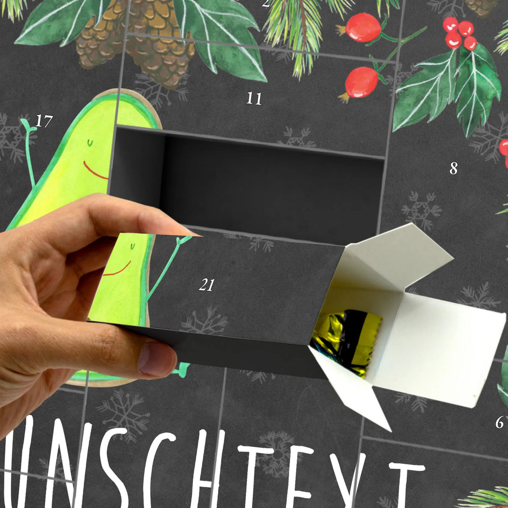 Personalisierter Befüllbarer Adventskalender Avocado Glücklich Befüllbarer Adventskalender, Adventskalender zum selbst befüllen, Avocado, Veggie, Vegan, Gesund, Chaos