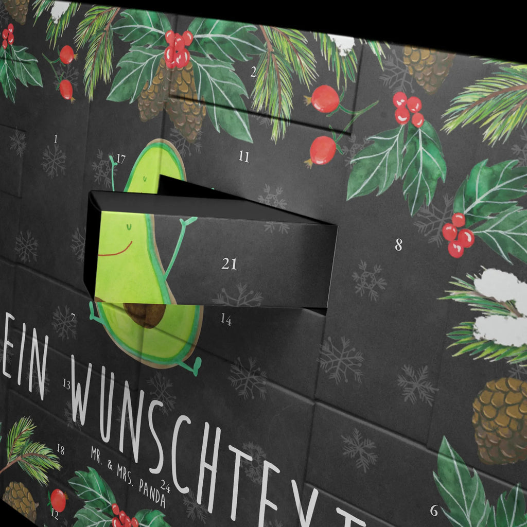 Personalisierter Befüllbarer Adventskalender Avocado Glücklich Befüllbarer Adventskalender, Adventskalender zum selbst befüllen, Avocado, Veggie, Vegan, Gesund, Chaos