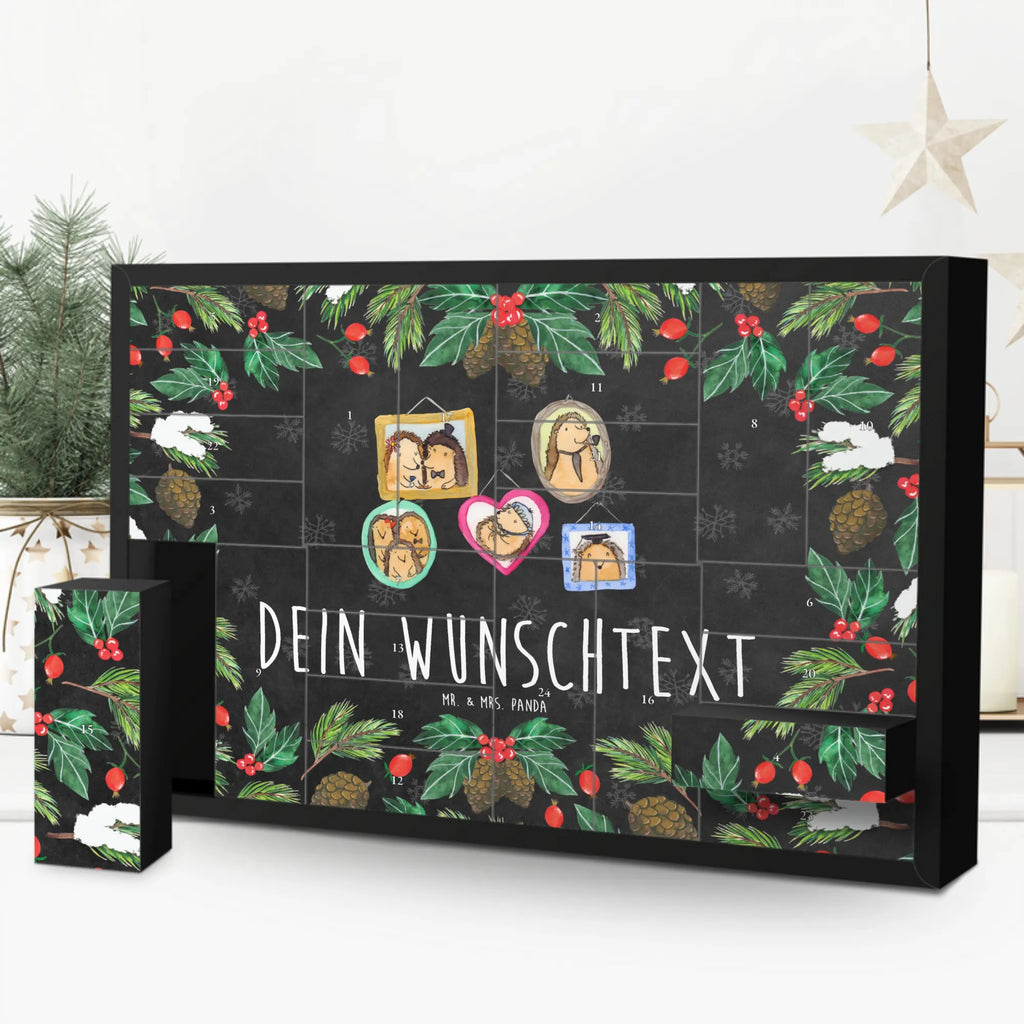 Personalisierter Befüllbarer Adventskalender Igel Familie Befüllbarer Adventskalender, Adventskalender zum selbst befüllen, Familie, Vatertag, Muttertag, Bruder, Schwester, Mama, Papa, Oma, Opa, Liebe, Igel, Bilder, Zusammenhalt, Glück