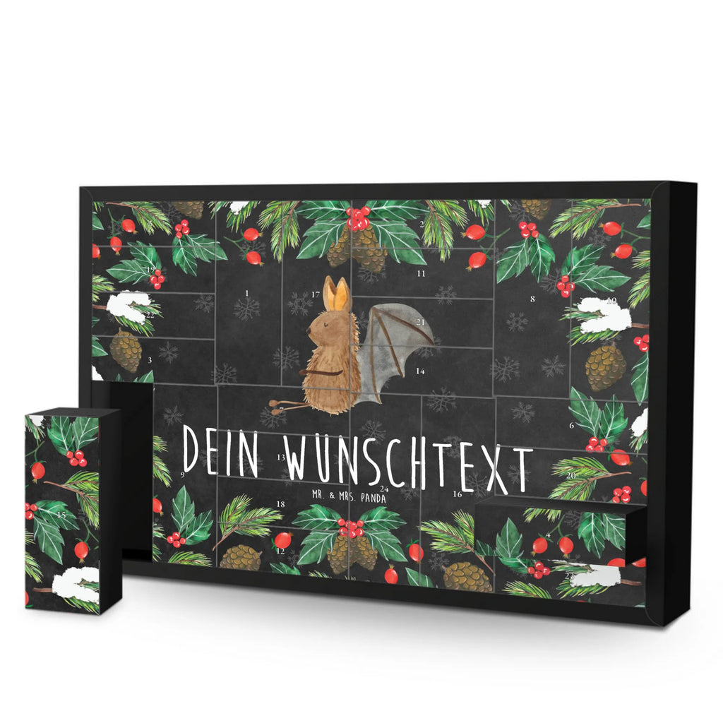 Personalisierter Befüllbarer Adventskalender Fledermaus Sitzen Befüllbarer Adventskalender, Adventskalender zum selbst befüllen, Tiermotive, Gute Laune, lustige Sprüche, Tiere, Fledermaus, Fledermäuse, Motivation, entspannen