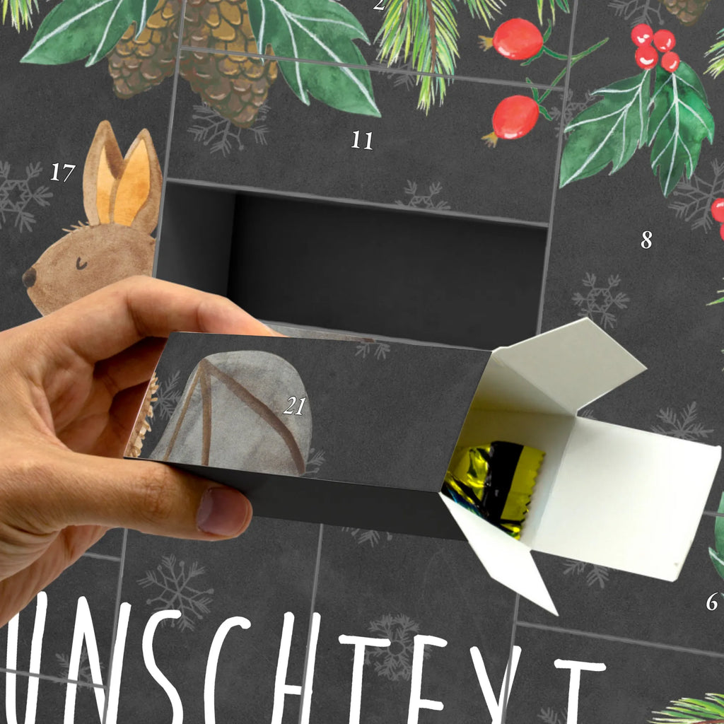 Personalisierter Befüllbarer Adventskalender Fledermaus Sitzen Befüllbarer Adventskalender, Adventskalender zum selbst befüllen, Tiermotive, Gute Laune, lustige Sprüche, Tiere, Fledermaus, Fledermäuse, Motivation, entspannen