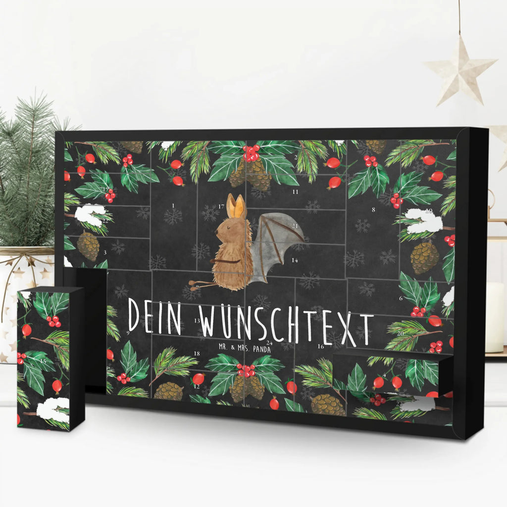 Personalisierter Befüllbarer Adventskalender Fledermaus Sitzen Befüllbarer Adventskalender, Adventskalender zum selbst befüllen, Tiermotive, Gute Laune, lustige Sprüche, Tiere, Fledermaus, Fledermäuse, Motivation, entspannen