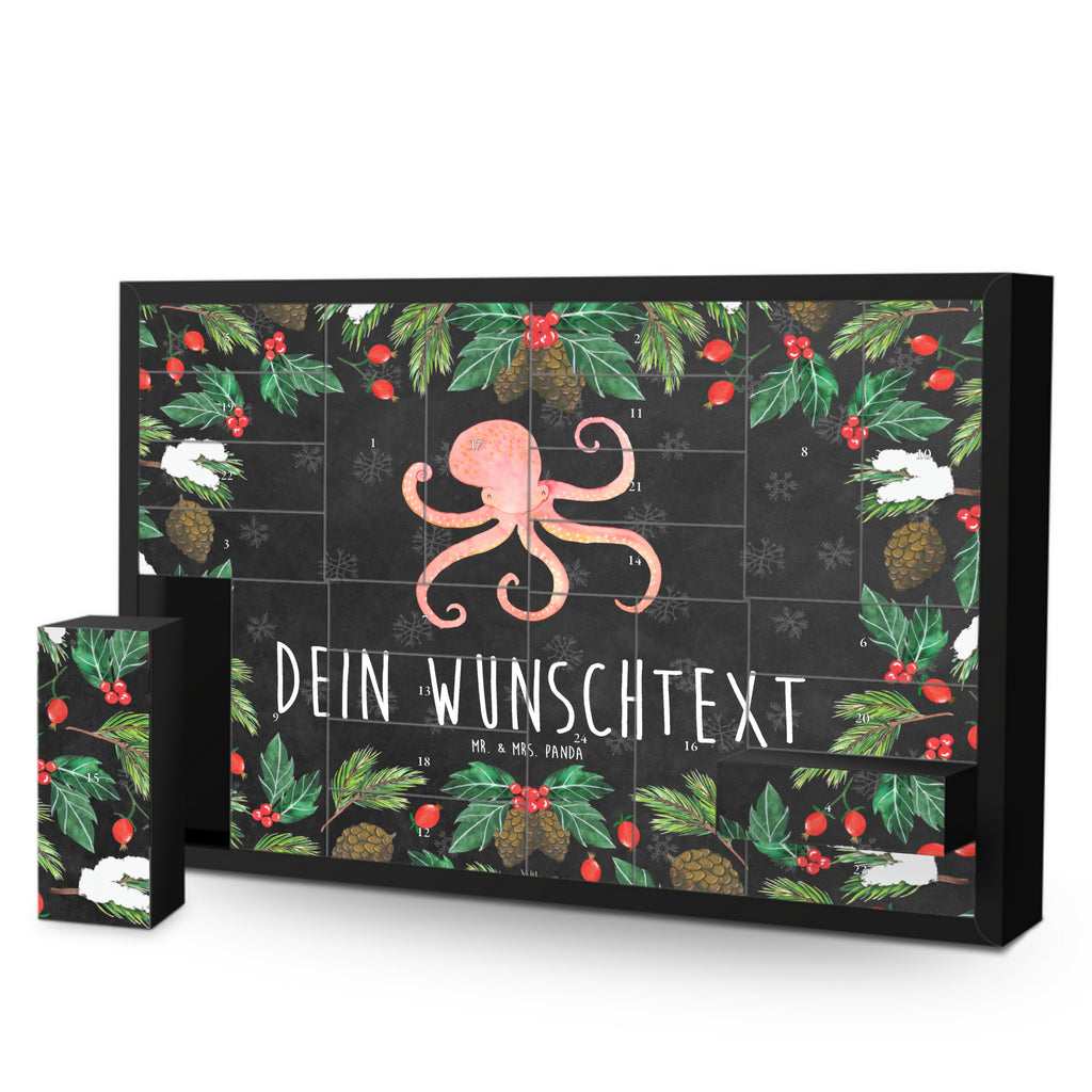 Personalisierter Befüllbarer Adventskalender Tintenfisch Befüllbarer Adventskalender, Adventskalender zum selbst befüllen, Tiermotive, Gute Laune, lustige Sprüche, Tiere, Meer, Meerestier, Krake, Tintenfisch, Arme, Wasser, Ozean