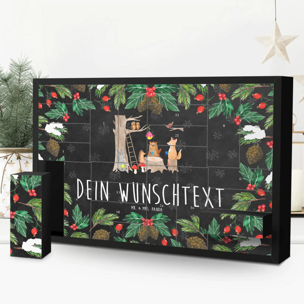 Personalisierter Befüllbarer Adventskalender Waldtiere Picknick Befüllbarer Adventskalender, Adventskalender zum selbst befüllen, Tiermotive, Gute Laune, lustige Sprüche, Tiere, Waldtiere, Picknick, Wald, Fuchs, Hase, Igel, Maus, Eichhörnchen