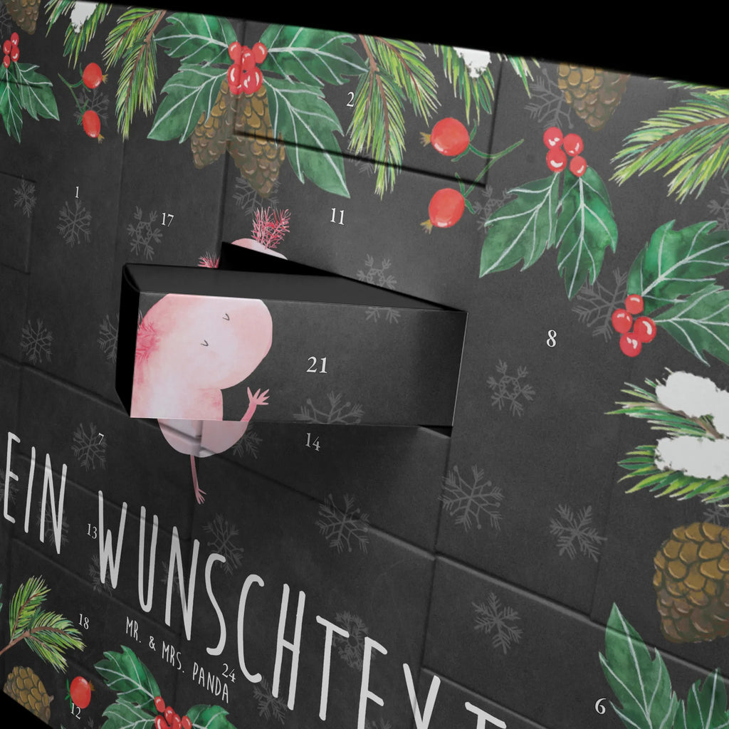 Personalisierter Befüllbarer Adventskalender Axolotl Tanzen Befüllbarer Adventskalender, Adventskalender zum selbst befüllen, Axolotl, Molch, Axolot, Schwanzlurch, Lurch, Lurche, Dachschaden, Sterne, verrückt, Freundin, beste Freundin