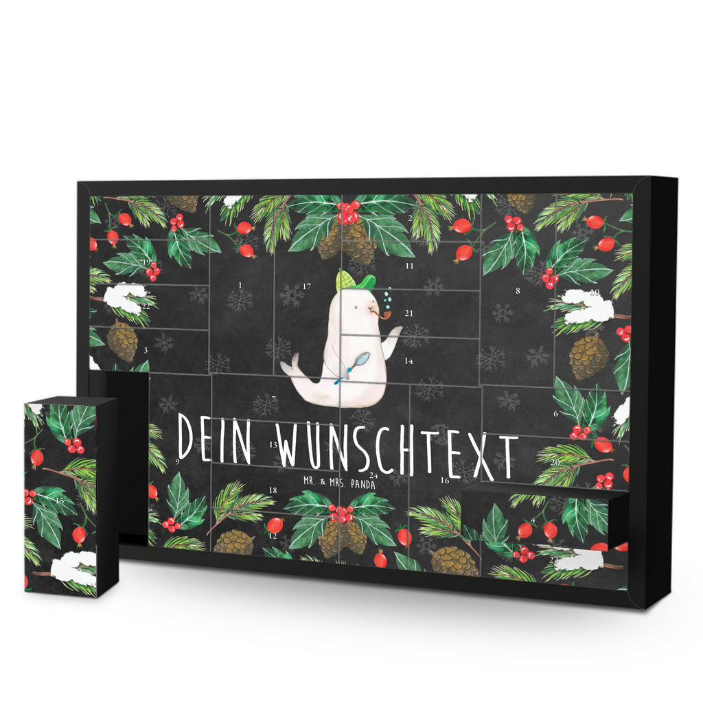 Personalisierter Befüllbarer Adventskalender Robbe Sherlock Befüllbarer Adventskalender, Adventskalender zum selbst befüllen, Tiermotive, Gute Laune, lustige Sprüche, Tiere