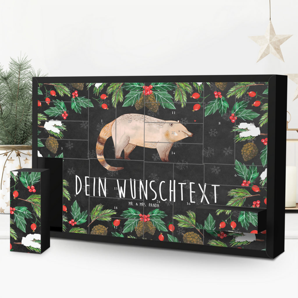 Personalisierter Befüllbarer Adventskalender Nasenbär Befüllbarer Adventskalender, Adventskalender zum selbst befüllen, Tiermotive, Gute Laune, lustige Sprüche, Tiere, Nasenbär, Nasenbären, Rüsselbär, Bär