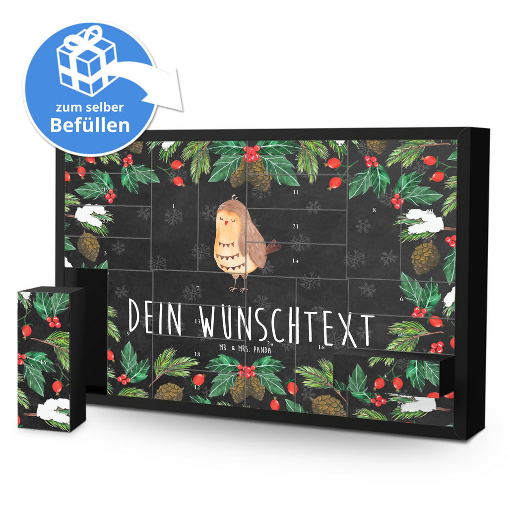 Personalisierter Befüllbarer Adventskalender Eule Zufrieden Befüllbarer Adventskalender, Adventskalender zum selbst befüllen, Eule, Eule Spruch, Eule deko, Owl, Liebe Spruch, Romantisch, Wortspiel lustig, Spruch schön, Geschenk Hochzeitstag