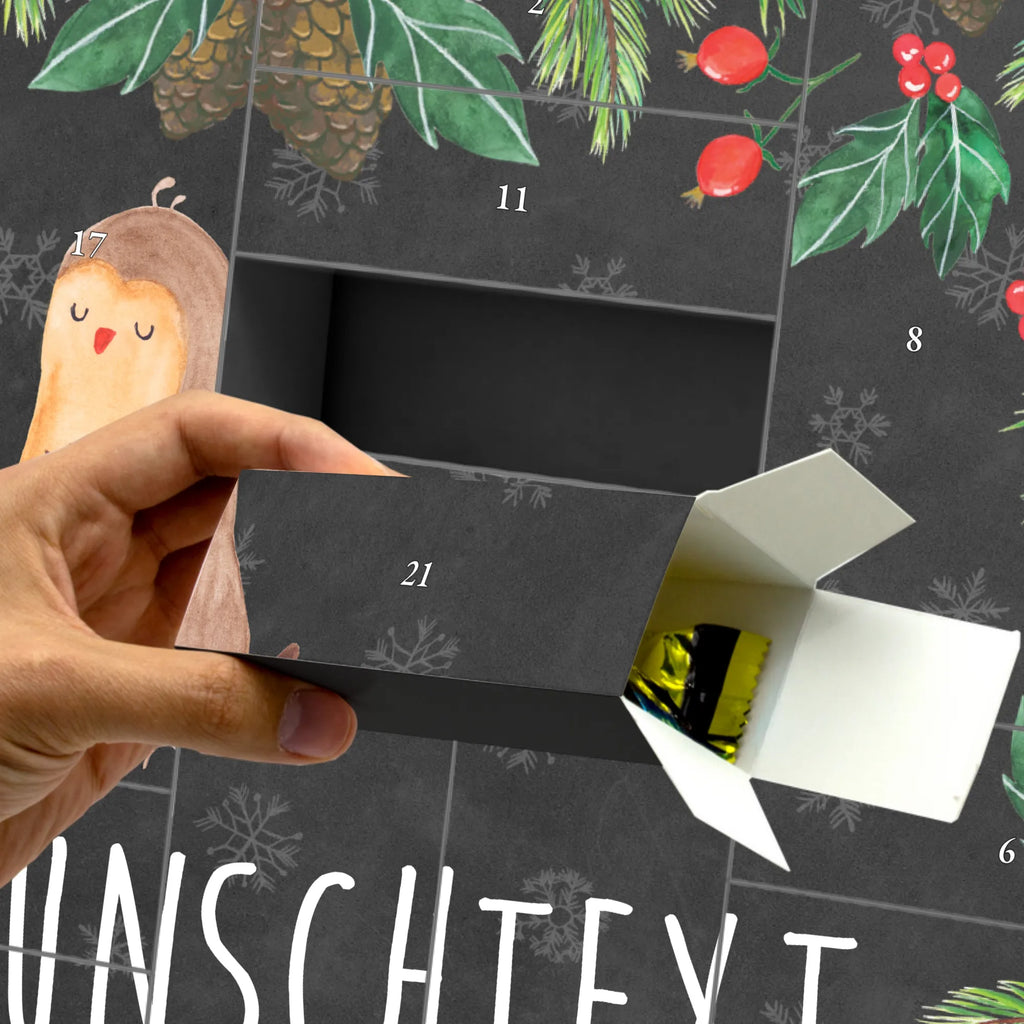 Personalisierter Befüllbarer Adventskalender Eule Zufrieden Befüllbarer Adventskalender, Adventskalender zum selbst befüllen, Eule, Eule Spruch, Eule deko, Owl, Liebe Spruch, Romantisch, Wortspiel lustig, Spruch schön, Geschenk Hochzeitstag