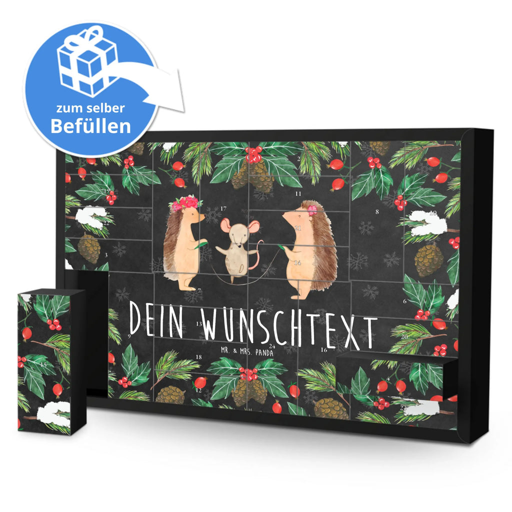 Personalisierter Befüllbarer Adventskalender Igel Seilhüpfen Befüllbarer Adventskalender, Adventskalender zum selbst befüllen, Tiermotive, Gute Laune, lustige Sprüche, Tiere, Igel, Maus, Seilspringen, Seilhüpfen, Kinder, Kindergarten