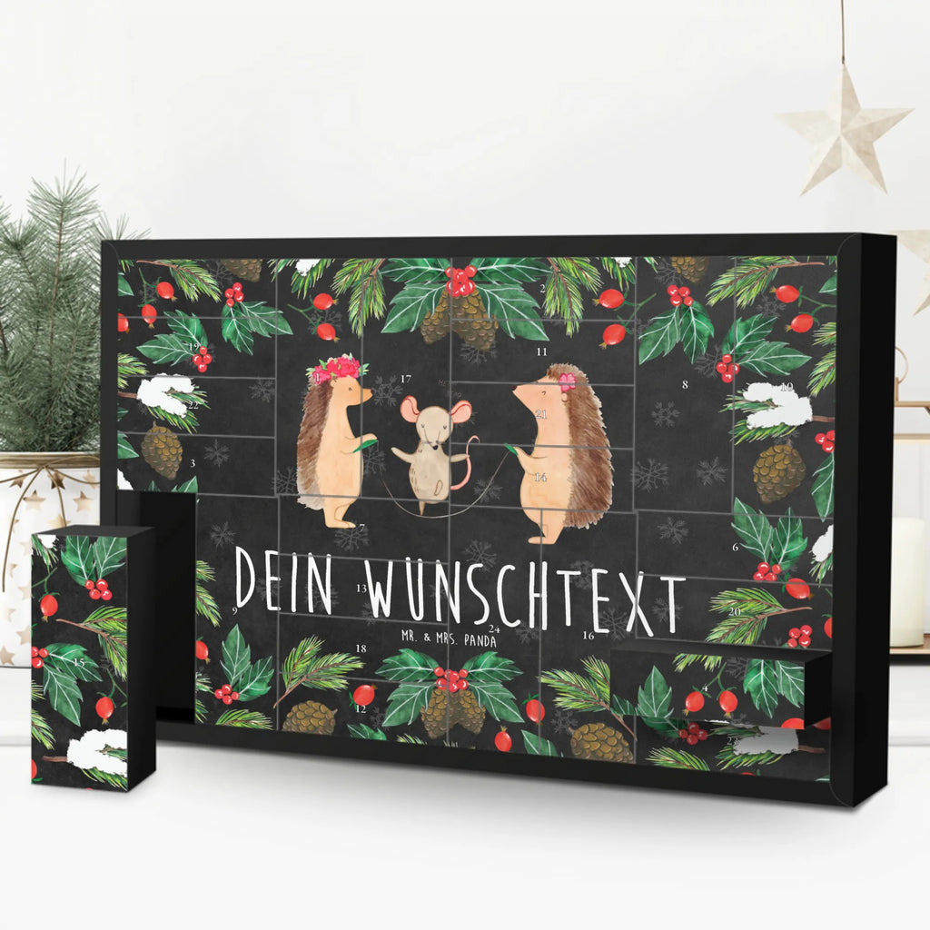 Personalisierter Befüllbarer Adventskalender Igel Seilhüpfen Befüllbarer Adventskalender, Adventskalender zum selbst befüllen, Tiermotive, Gute Laune, lustige Sprüche, Tiere, Igel, Maus, Seilspringen, Seilhüpfen, Kinder, Kindergarten