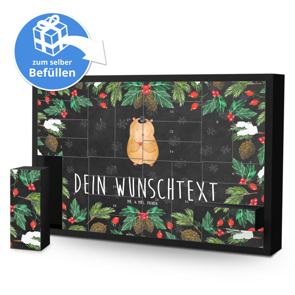 Personalisierter Befüllbarer Adventskalender Hamster Hut Befüllbarer Adventskalender, Adventskalender zum selbst befüllen, Tiermotive, Gute Laune, lustige Sprüche, Tiere, Hamster, Hut, Magier, Zylinder, Zwerghamster, Zauberer