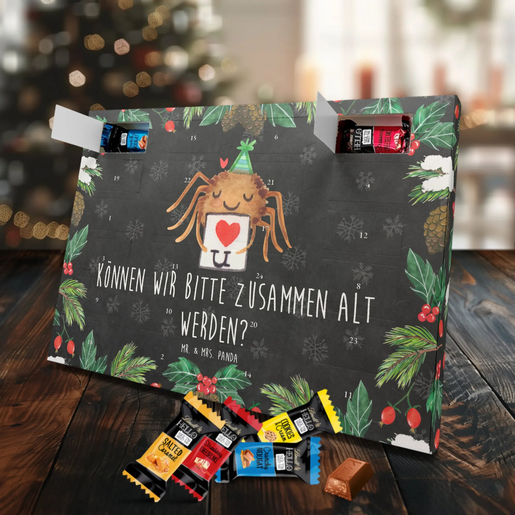 Markenschokolade Adventskalender Spinne Agathe Brief Adventskalender, Weihnachtskalender, Markenschokolade Adventskalender, Spinne Agathe, Spinne, Agathe, Videos, Merchandise, Liebesbeweis, Ich Liebe dich, Heiratsantrag, Verliebt, Liebespaar, Liebesgeschenk, Treuebeweis, Treuetest