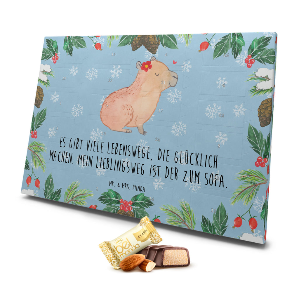 Marzipan Adventskalender Capybara Blume Marzipan Adventskalender, Tiermotive, Gute Laune, lustige Sprüche, Tiere, Capybara