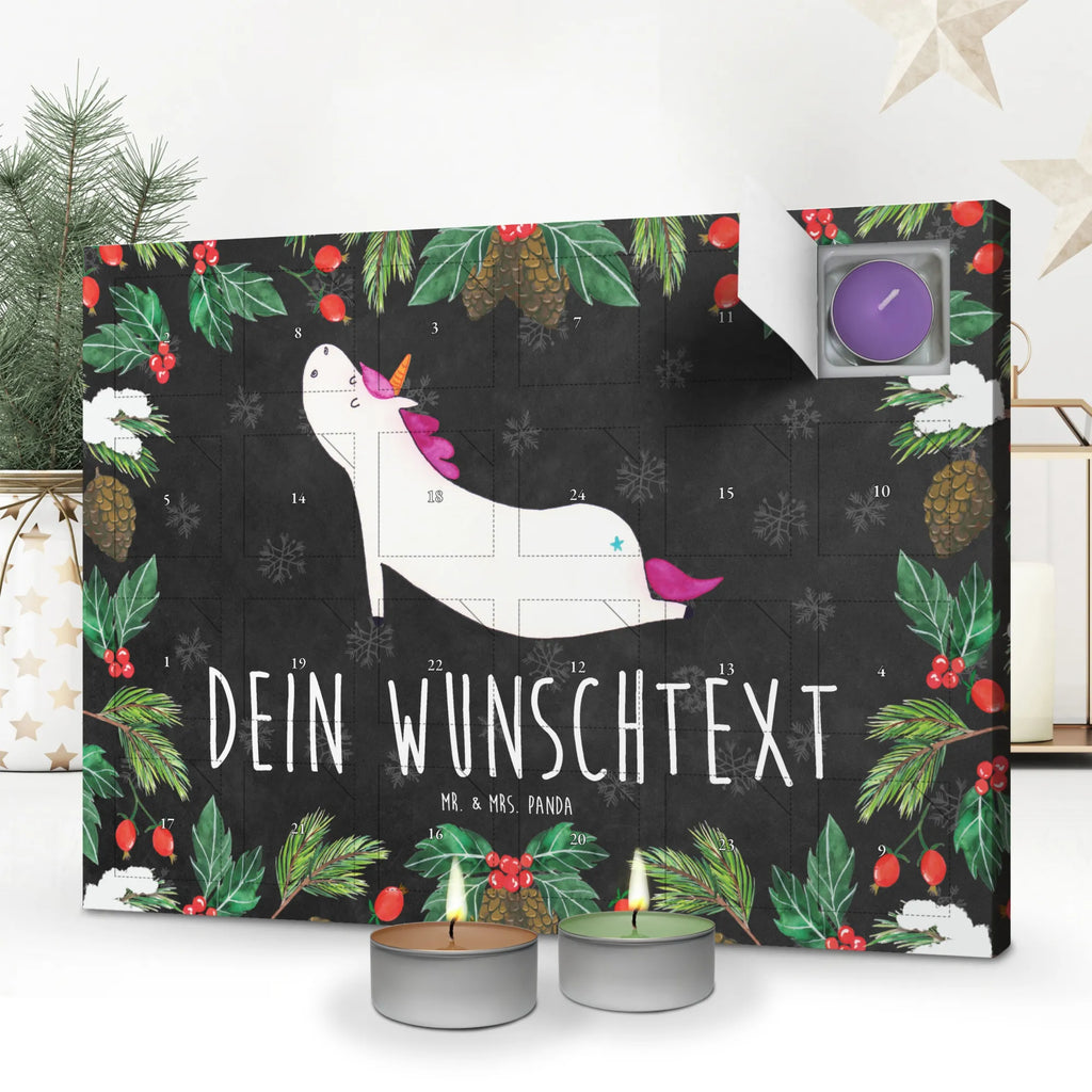 Personalisierter Duftkerzen Adventskalender Einhorn Yoga Personalisierter Duftkerzen Adventskalender, Einhorn, Einhörner, Einhorn Deko, Pegasus, Unicorn, Yoga, Namaste, Achtsamkeit, Entspannung, Joga, Yogamatte, Sport, lustig, witzig, süß