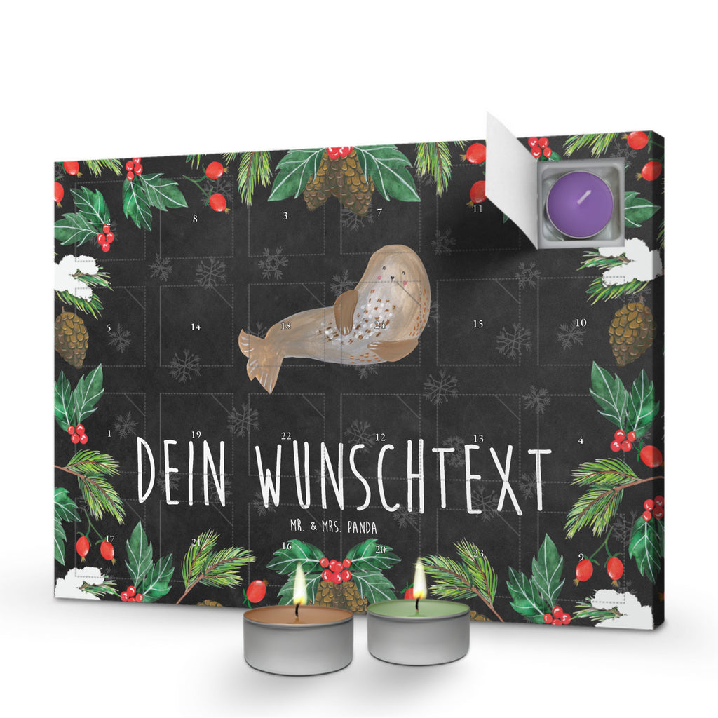 Personalisierter Duftkerzen Adventskalender Robbe Lachen Personalisierter Duftkerzen Adventskalender, Tiermotive, Gute Laune, lustige Sprüche, Tiere, Robbe, Robben, Seehund, Strand, Meerestier, Ostsee, Nordsee