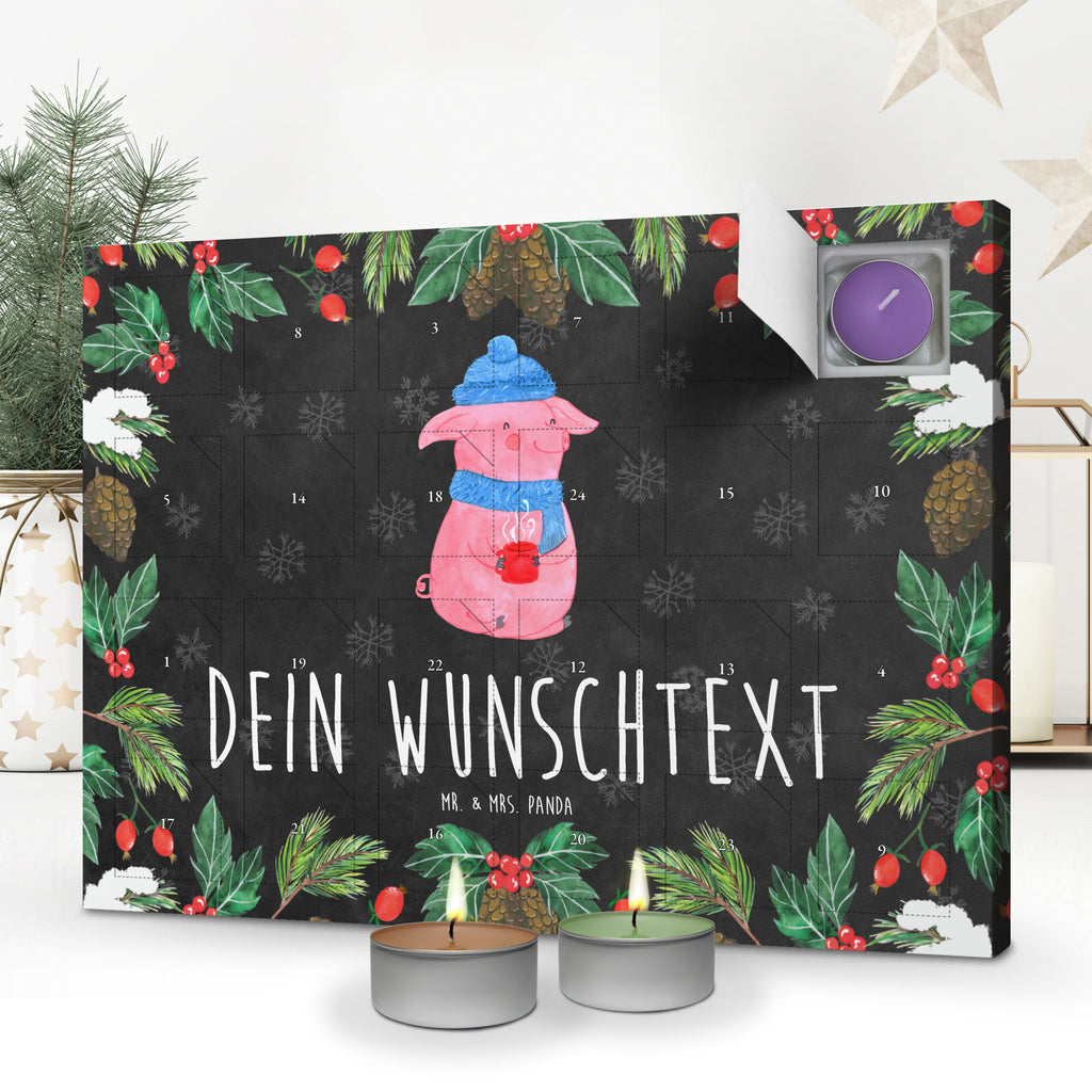 Personalisierter Duftkerzen Adventskalender Schweinchen Glühwein Personalisierter Duftkerzen Adventskalender, Winter, Weihnachten, Weihnachtsdeko, Nikolaus, Advent, Heiligabend, Wintermotiv, Glühwein, Betrunken, Weihnachtsmarkt, Spruch