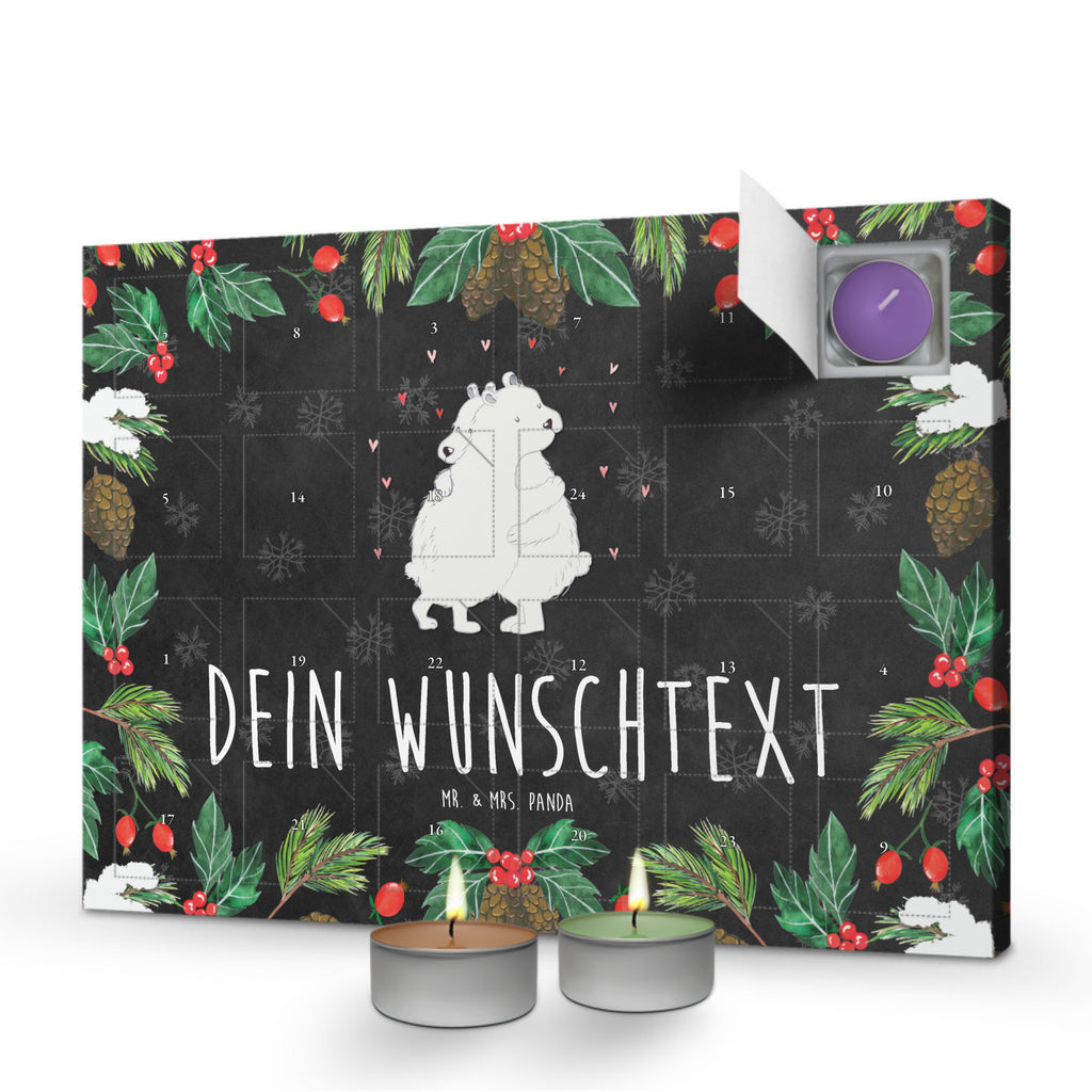 Personalisierter Duftkerzen Adventskalender Eisbär Umarmen Personalisierter Duftkerzen Adventskalender, Tiermotive, Gute Laune, lustige Sprüche, Tiere