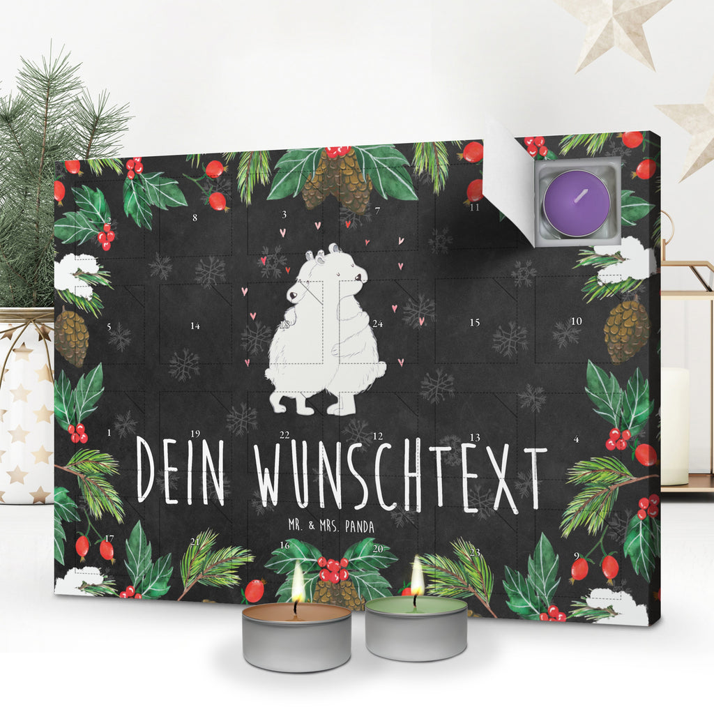 Personalisierter Duftkerzen Adventskalender Eisbär Umarmen Personalisierter Duftkerzen Adventskalender, Tiermotive, Gute Laune, lustige Sprüche, Tiere