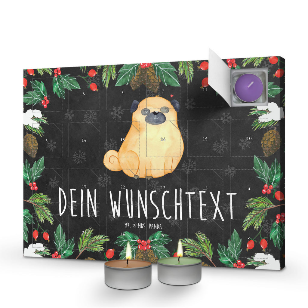 Personalisierter Duftkerzen Adventskalender Mops Personalisierter Duftkerzen Adventskalender, Hund, Hundemotiv, Haustier, Hunderasse, Tierliebhaber, Hundebesitzer, Sprüche, Mops, Liebe, Hundeliebe