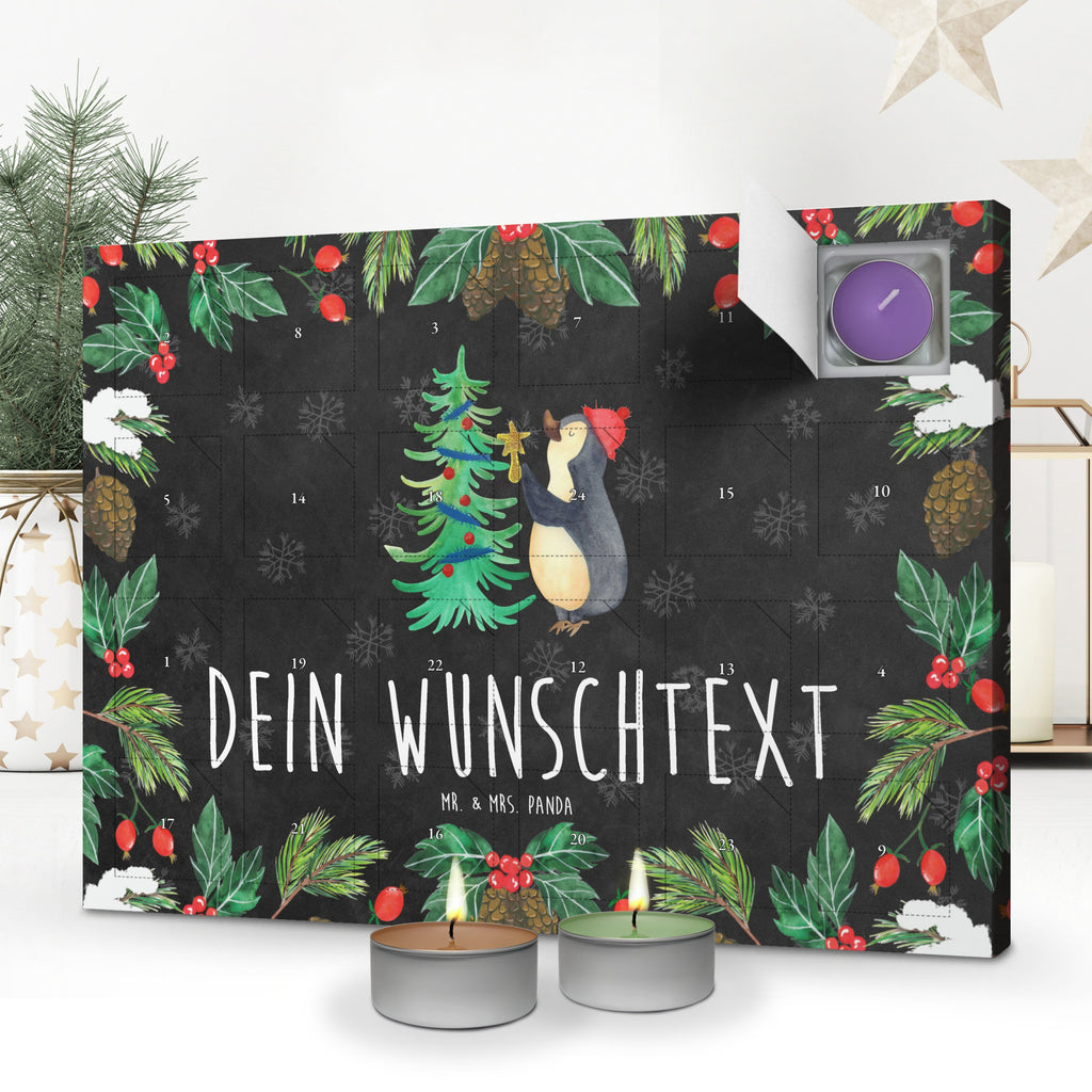 Personalisierter Duftkerzen Adventskalender Pinguin Weihnachtsbaum Personalisierter Duftkerzen Adventskalender, Winter, Weihnachten, Weihnachtsdeko, Nikolaus, Advent, Heiligabend, Wintermotiv, Pinguin