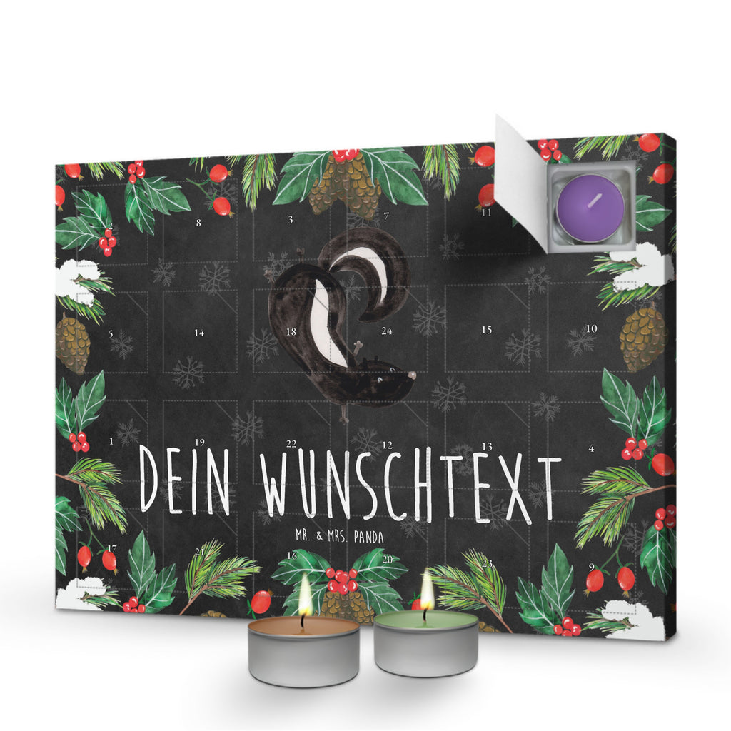 Personalisierter Duftkerzen Adventskalender Stinktier Handstand Personalisierter Duftkerzen Adventskalender, Stinktier, Skunk, Wildtier, Raubtier, Stinker, Stinki, Spielplatz, verpielt, Kind