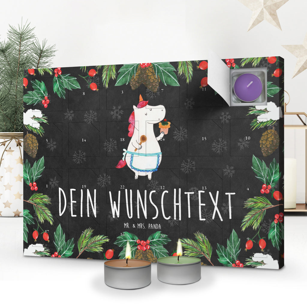 Personalisierter Duftkerzen Adventskalender Einhorn Küche Personalisierter Duftkerzen Adventskalender, Einhorn, Einhörner, Einhorn Deko, Pegasus, Unicorn, backen, Muffin, Motivation, Träumer, träumen, Bäckerin, Hobbykoch, Koch, Torte, Kuchen