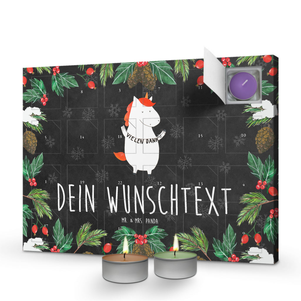 Personalisierter Duftkerzen Adventskalender Einhorn Dankeschön Personalisierter Duftkerzen Adventskalender, Einhorn, Einhörner, Einhorn Deko, Pegasus, Unicorn, Danke, vielen Dank, Dankeschön, Danksagung