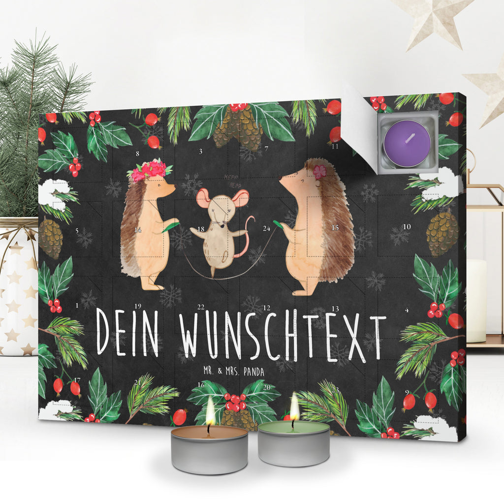 Personalisierter Duftkerzen Adventskalender Igel Seilhüpfen Personalisierter Duftkerzen Adventskalender, Tiermotive, Gute Laune, lustige Sprüche, Tiere, Igel, Maus, Seilspringen, Seilhüpfen, Kinder, Kindergarten