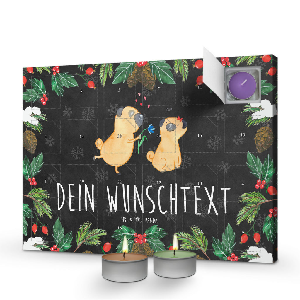 Personalisierter Duftkerzen Adventskalender Mops Verliebt Personalisierter Duftkerzen Adventskalender, Hund, Hundemotiv, Haustier, Hunderasse, Tierliebhaber, Hundebesitzer, Sprüche, Mops, Möpse, Hundeliebe, verliebt, Liebe, Liebesspruch. Verlobt, Geschenk Freund, Partner