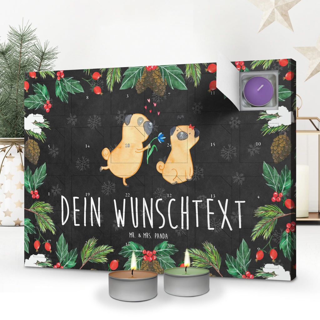 Personalisierter Duftkerzen Adventskalender Mops Verliebt Personalisierter Duftkerzen Adventskalender, Hund, Hundemotiv, Haustier, Hunderasse, Tierliebhaber, Hundebesitzer, Sprüche, Mops, Möpse, Hundeliebe, verliebt, Liebe, Liebesspruch. Verlobt, Geschenk Freund, Partner