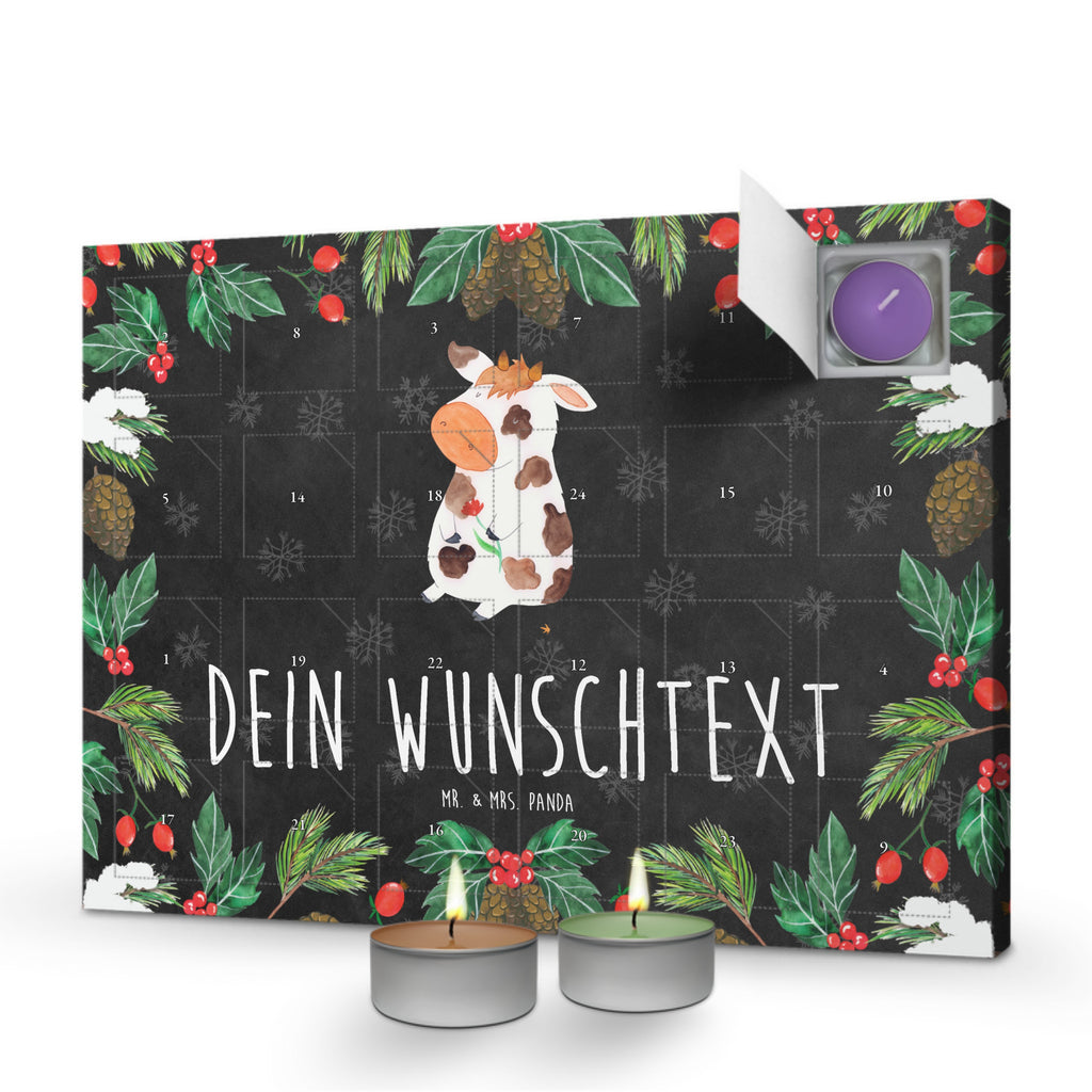 Personalisierter Duftkerzen Adventskalender Kuh Personalisierter Duftkerzen Adventskalender, Bauernhof, Hoftiere, Landwirt, Landwirtin, Kuh, Kühe, Träume, Flausen, Spruch, Magie, Motivtion, Hof, Milch, Milchkuh