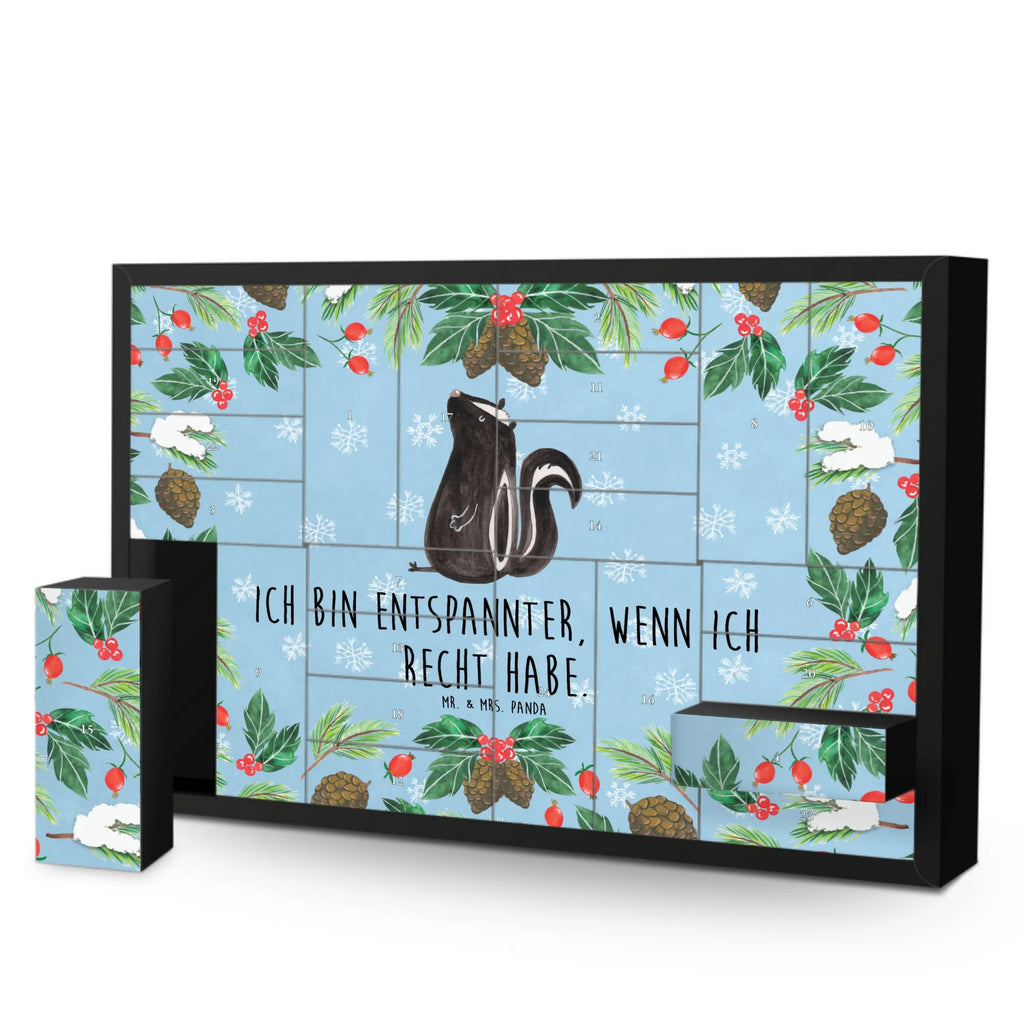 Befüllbarer Adventskalender Stinktier Sitzen Befüllbarer Adventskalender, Adventskalender zum selbst befüllen, Stinktier, Skunk, Wildtier, Raubtier, Stinker, Stinki, Spruch, Büro, Recht, Besserwisser