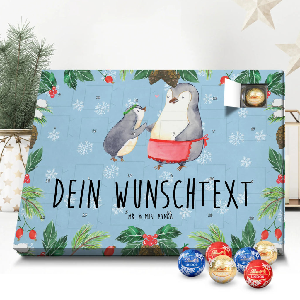 Personalisierter Kugel Markenschokolade Adventskalender Pinguin mit Kind Personalisierter Kugel Markenschokolade Adventskalender, Familie, Vatertag, Muttertag, Bruder, Schwester, Mama, Papa, Oma, Opa, Geschenk, Mami, Mutti, Mutter, Geburststag