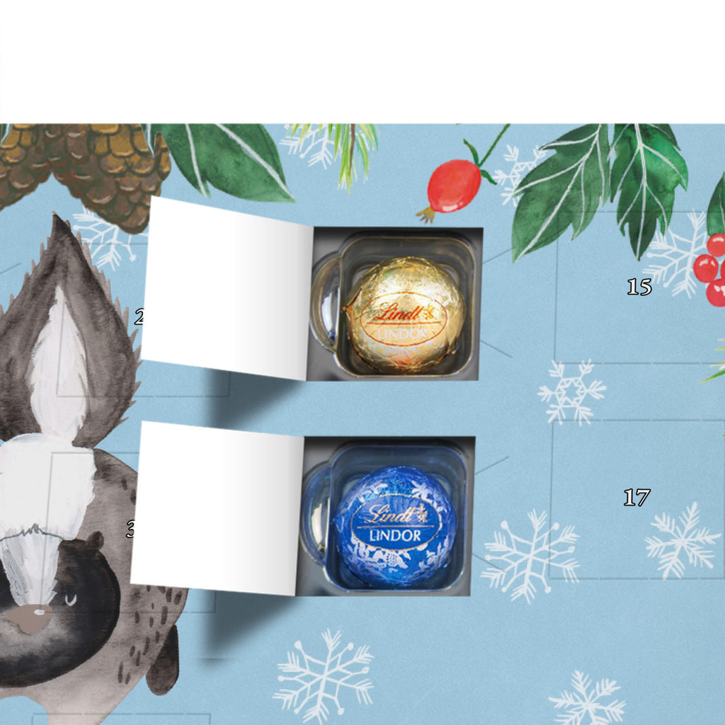 Personalisierter Kugel Markenschokolade Adventskalender Stinktier Angriff Personalisierter Kugel Markenschokolade Adventskalender, Stinktier, Skunk, Wildtier, Raubtier, Stinker, Stinki, wütend, Drohung