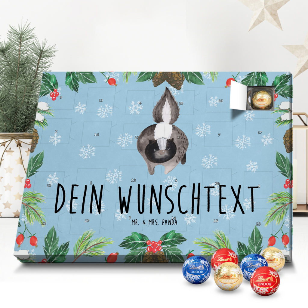 Personalisierter Kugel Markenschokolade Adventskalender Stinktier Angriff Personalisierter Kugel Markenschokolade Adventskalender, Stinktier, Skunk, Wildtier, Raubtier, Stinker, Stinki, wütend, Drohung