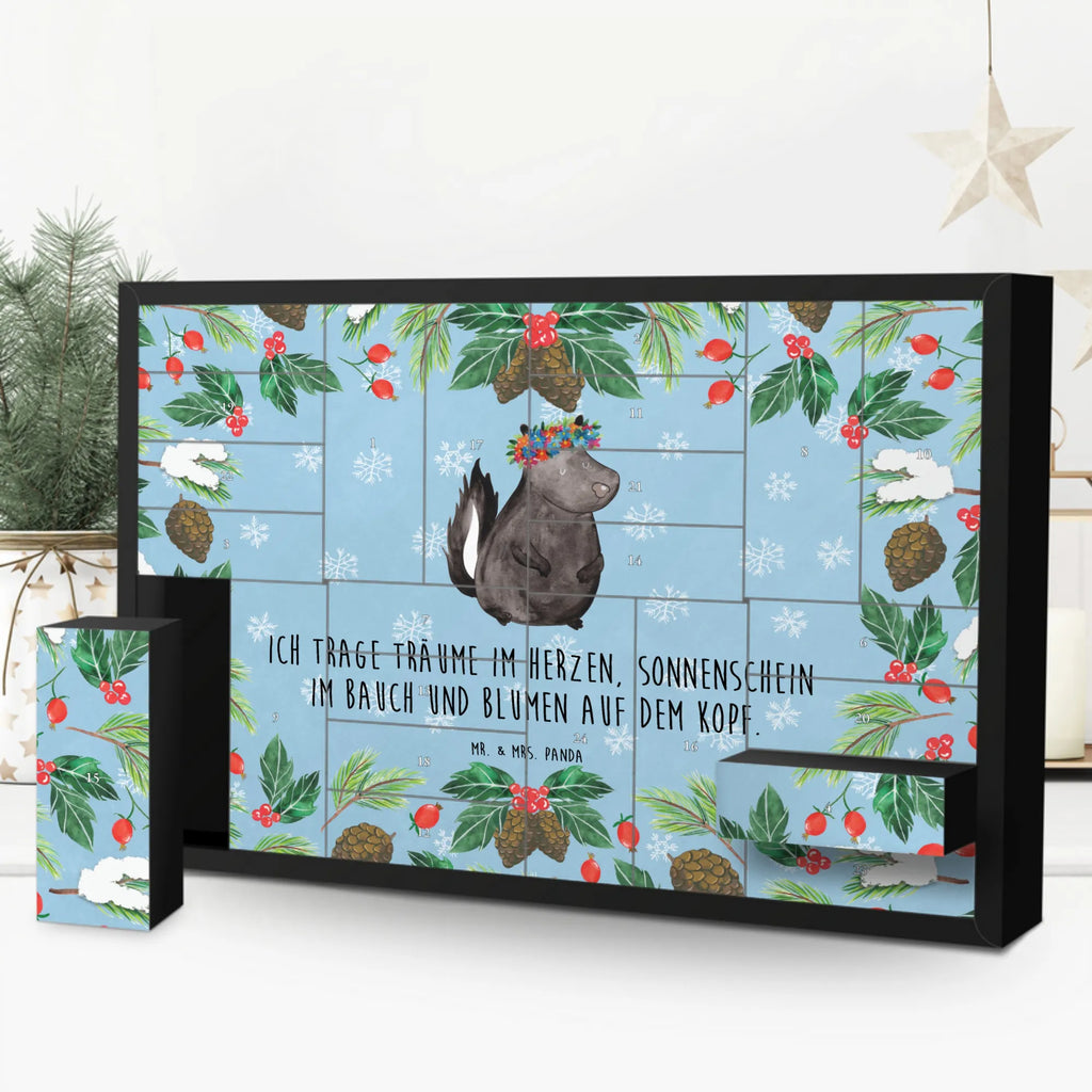 Befüllbarer Adventskalender Stinktier Mädchen Befüllbarer Adventskalender, Adventskalender zum selbst befüllen, Stinktier, Skunk, Wildtier, Raubtier, Stinker, Stinki, Yoga, Namaste, Lebe, Liebe, Lache