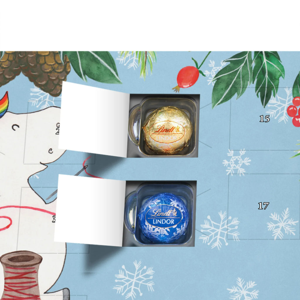 Personalisierter Kugel Markenschokolade Adventskalender Einhorn Näherin Personalisierter Kugel Markenschokolade Adventskalender, Einhorn, Einhörner, Einhorn Deko, Pegasus, Unicorn, Näherin, nähen, Mädchen, Freundin, Häkeln, Stricken, basteln, Nähzimmer