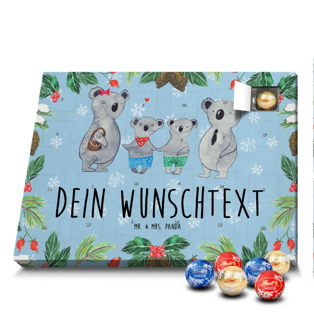 Personalisierter Kugel Markenschokolade Adventskalender Koala Familie zwei Personalisierter Kugel Markenschokolade Adventskalender, Familie, Vatertag, Muttertag, Bruder, Schwester, Mama, Papa, Oma, Opa, Koala, Koalabär, beste Familie, Familienzeit, Familienleben, Koalafamilie, Lieblingsfamilie