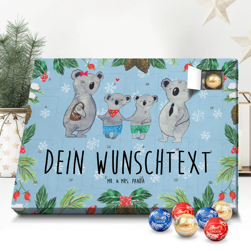 Personalisierter Kugel Markenschokolade Adventskalender Koala Familie zwei Personalisierter Kugel Markenschokolade Adventskalender, Familie, Vatertag, Muttertag, Bruder, Schwester, Mama, Papa, Oma, Opa, Koala, Koalabär, beste Familie, Familienzeit, Familienleben, Koalafamilie, Lieblingsfamilie