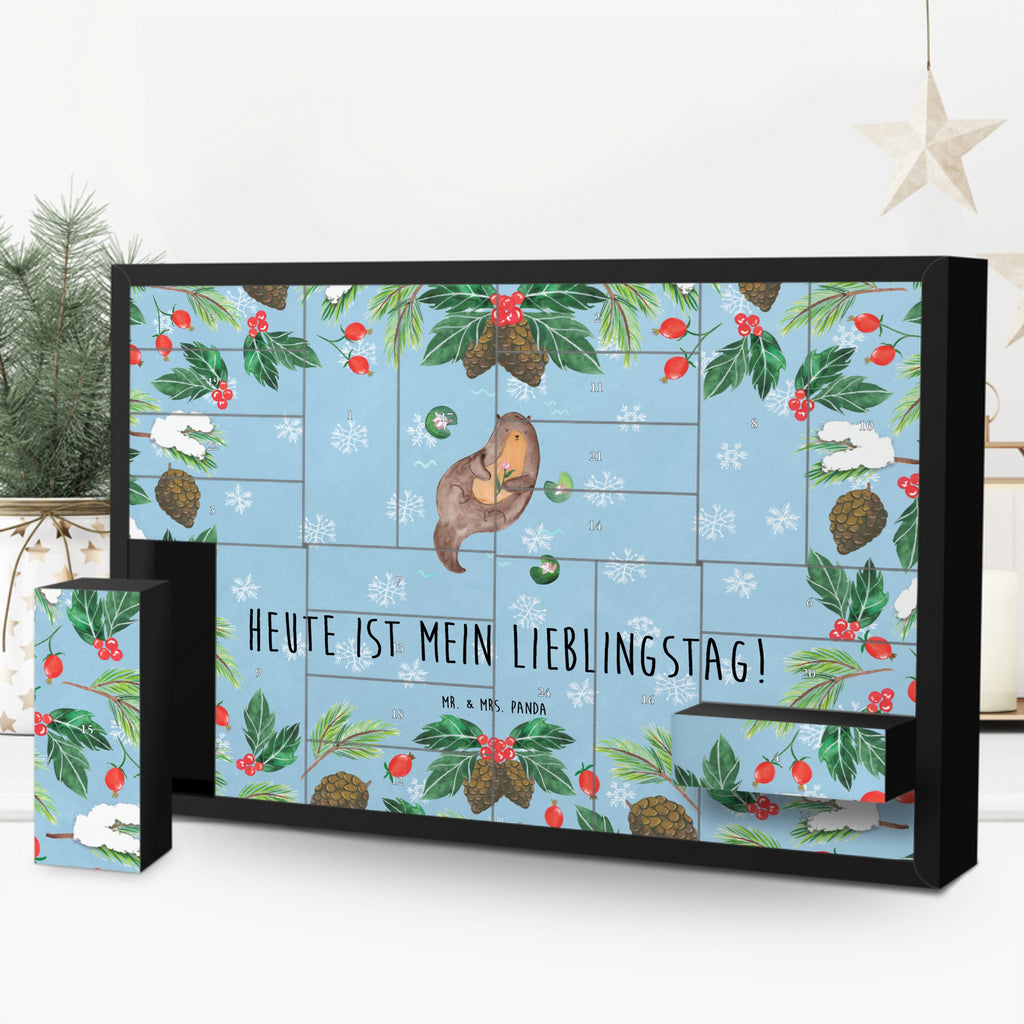 Befüllbarer Adventskalender Otter Seerose Befüllbarer Adventskalender, Adventskalender zum selbst befüllen, Otter, Fischotter, Seeotter, Otter Seeotter See Otter