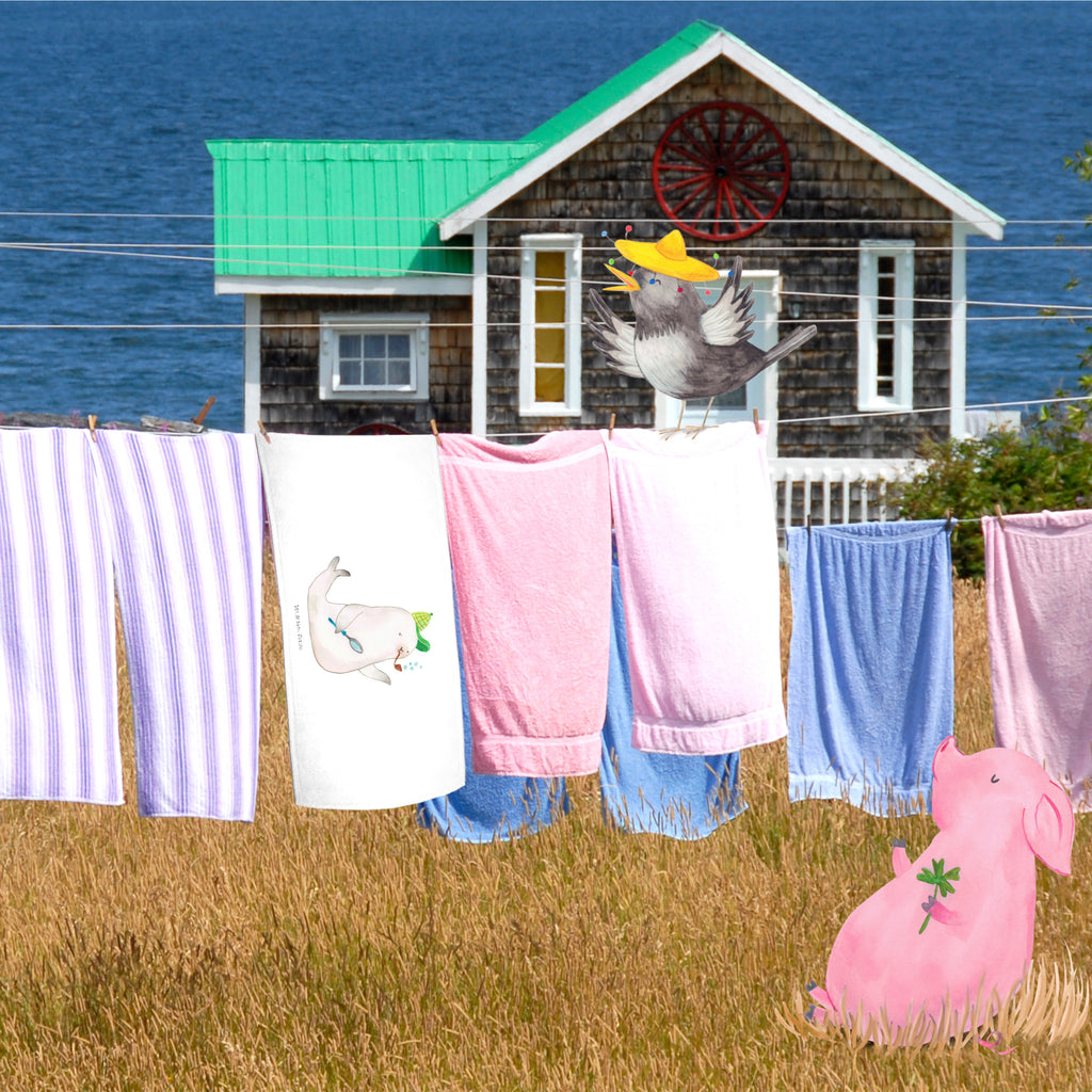 Handtuch Robbe Sherlock Handtuch, Badehandtuch, Badezimmer, Handtücher, groß, Kinder, Baby, Tiermotive, Gute Laune, lustige Sprüche, Tiere