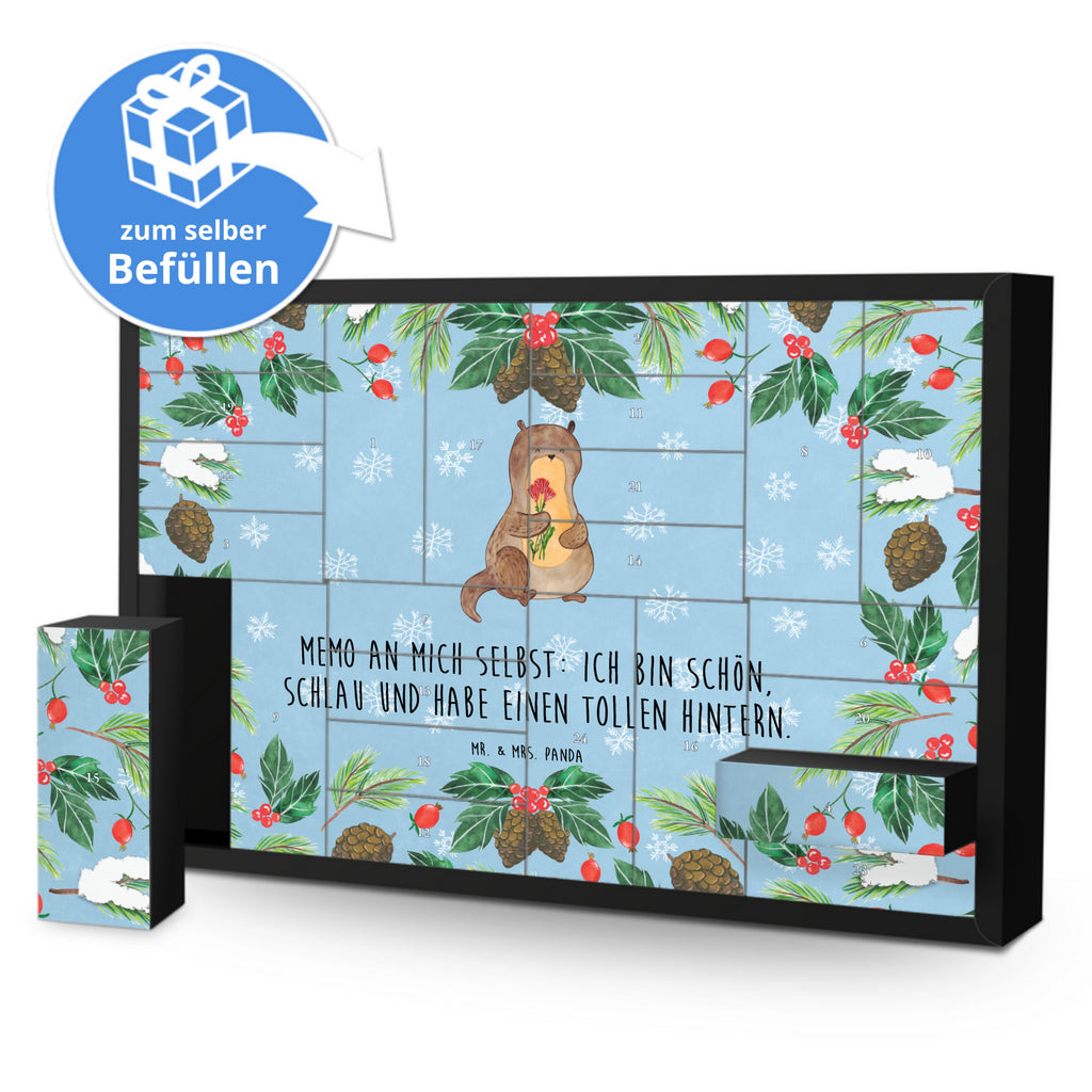 Befüllbarer Adventskalender Otter Blumenstrauß Befüllbarer Adventskalender, Adventskalender zum selbst befüllen, Otter, Fischotter, Seeotter, Otter Seeotter See Otter