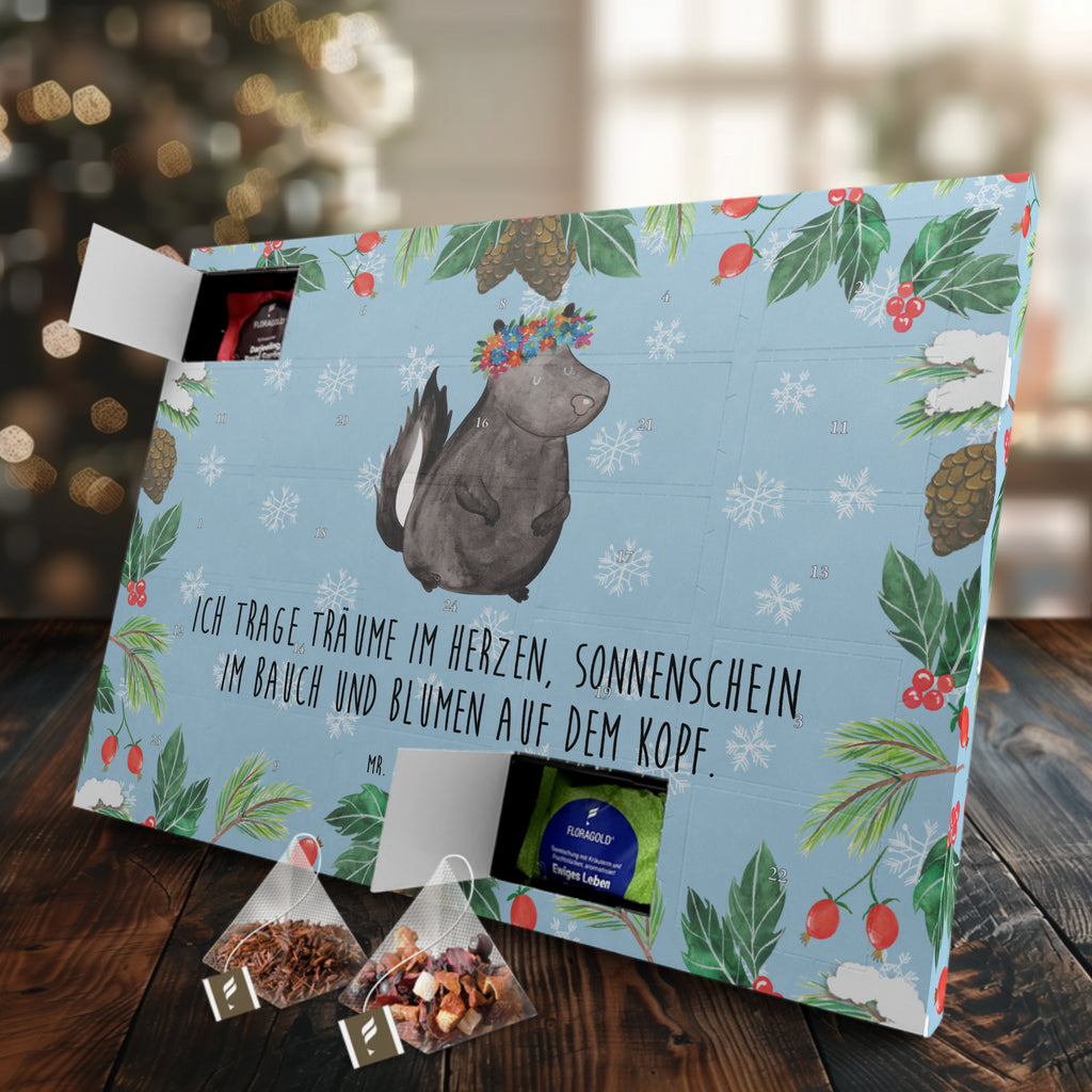 Tee Adventskalender Stinktier Mädchen Adventskalender, Kerzen Adventskalender, Duftkerzen Adventskalender, Stinktier, Skunk, Wildtier, Raubtier, Stinker, Stinki, Yoga, Namaste, Lebe, Liebe, Lache