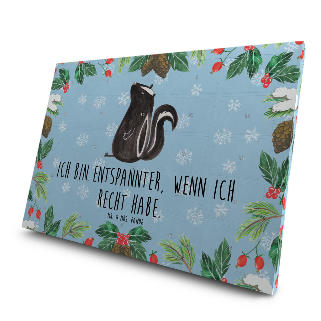 Tee Adventskalender Stinktier Sitzen Adventskalender, Kerzen Adventskalender, Duftkerzen Adventskalender, Stinktier, Skunk, Wildtier, Raubtier, Stinker, Stinki, Spruch, Büro, Recht, Besserwisser