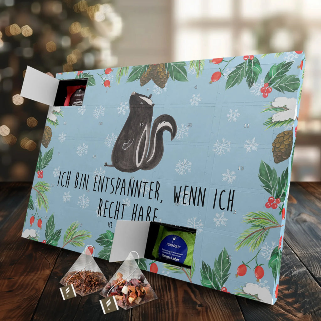 Tee Adventskalender Stinktier Sitzen Adventskalender, Kerzen Adventskalender, Duftkerzen Adventskalender, Stinktier, Skunk, Wildtier, Raubtier, Stinker, Stinki, Spruch, Büro, Recht, Besserwisser