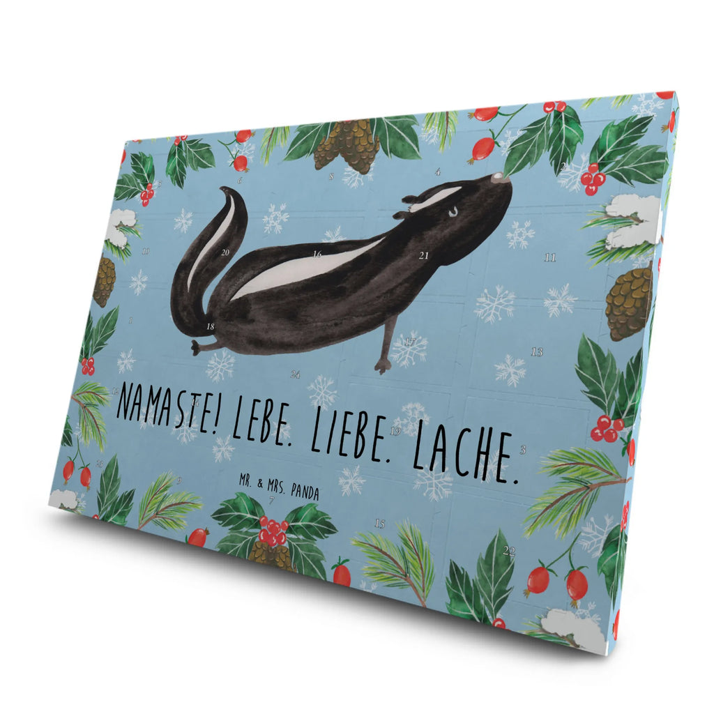 Tee Adventskalender Stinktier Yoga Adventskalender, Kerzen Adventskalender, Duftkerzen Adventskalender, Stinktier, Skunk, Wildtier, Raubtier, Stinker, Stinki, Yoga, Namaste, Lebe, Liebe, Lache