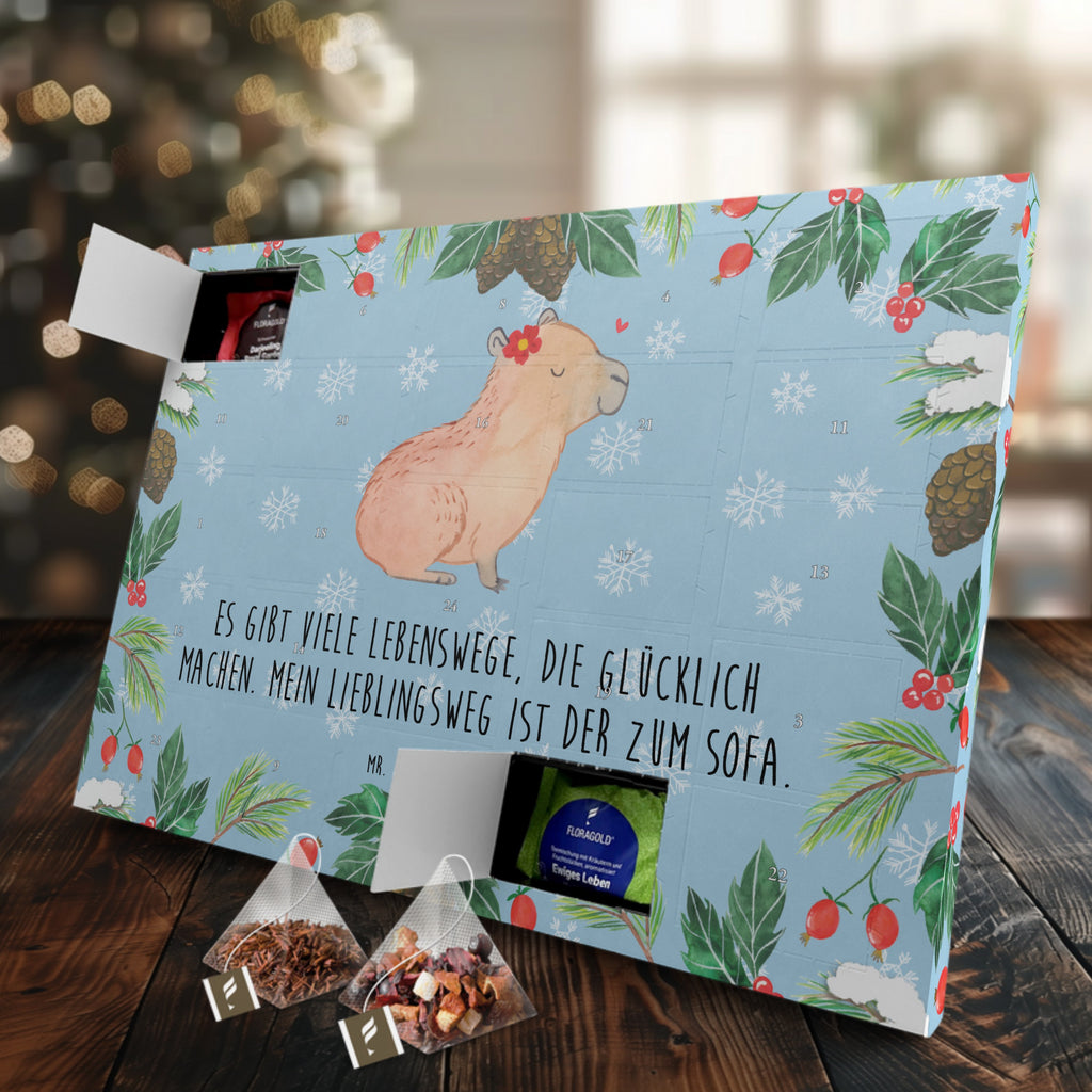 Tee Adventskalender Capybara Blume Adventskalender, Kerzen Adventskalender, Duftkerzen Adventskalender, Tiermotive, Gute Laune, lustige Sprüche, Tiere, Capybara