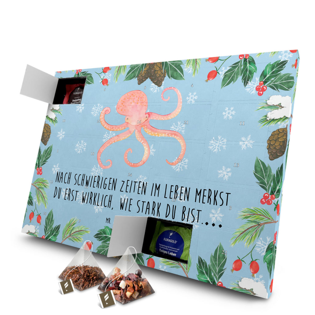 Tee Adventskalender Tintenfisch Adventskalender, Kerzen Adventskalender, Duftkerzen Adventskalender, Tiermotive, Gute Laune, lustige Sprüche, Tiere, Meer, Meerestier, Krake, Tintenfisch, Arme, Wasser, Ozean