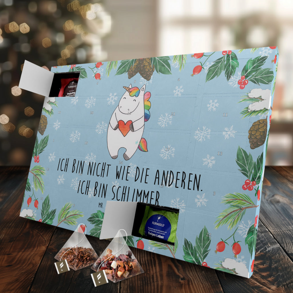 Tee Adventskalender Einhorn Herz Adventskalender, Kerzen Adventskalender, Duftkerzen Adventskalender, Einhorn, Einhörner, Einhorn Deko, Pegasus, Unicorn, Herz, schlimm, böse, witzig, lustig, Freundin, anders, bunt